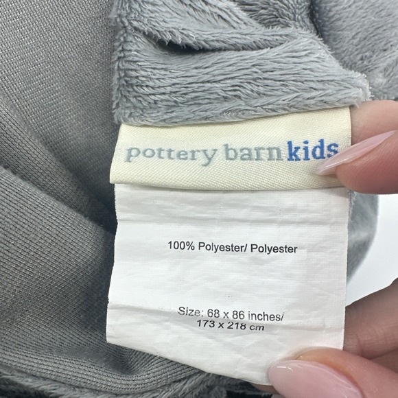 Pottery Barn Duvet Cover Twin Luxe Chamois Velour Soft Gray Cozy Warm - Picture 3 of 3